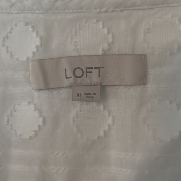Loft sheer white all cotton blouse - Picture 2 of 3